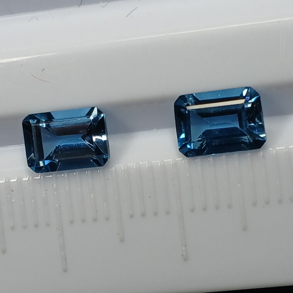 London Blue Topaz Rectangular Gemstones 7x5mm